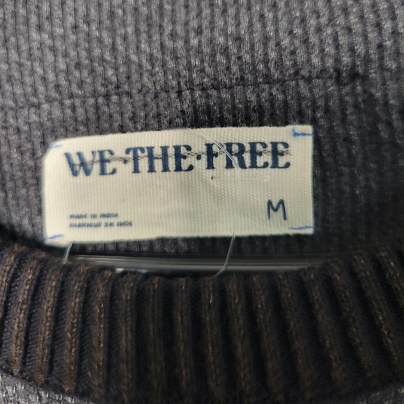 Nwot Free People Gray Combo Fair Isles Sweater Oversized Medium - Picture 5 of 5